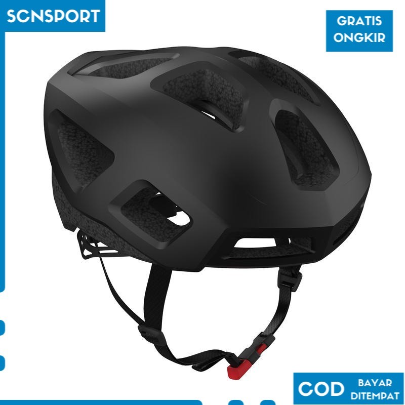 Btwin Helm Sepeda Road Bike Roadr 100 Black  8500028 SP1