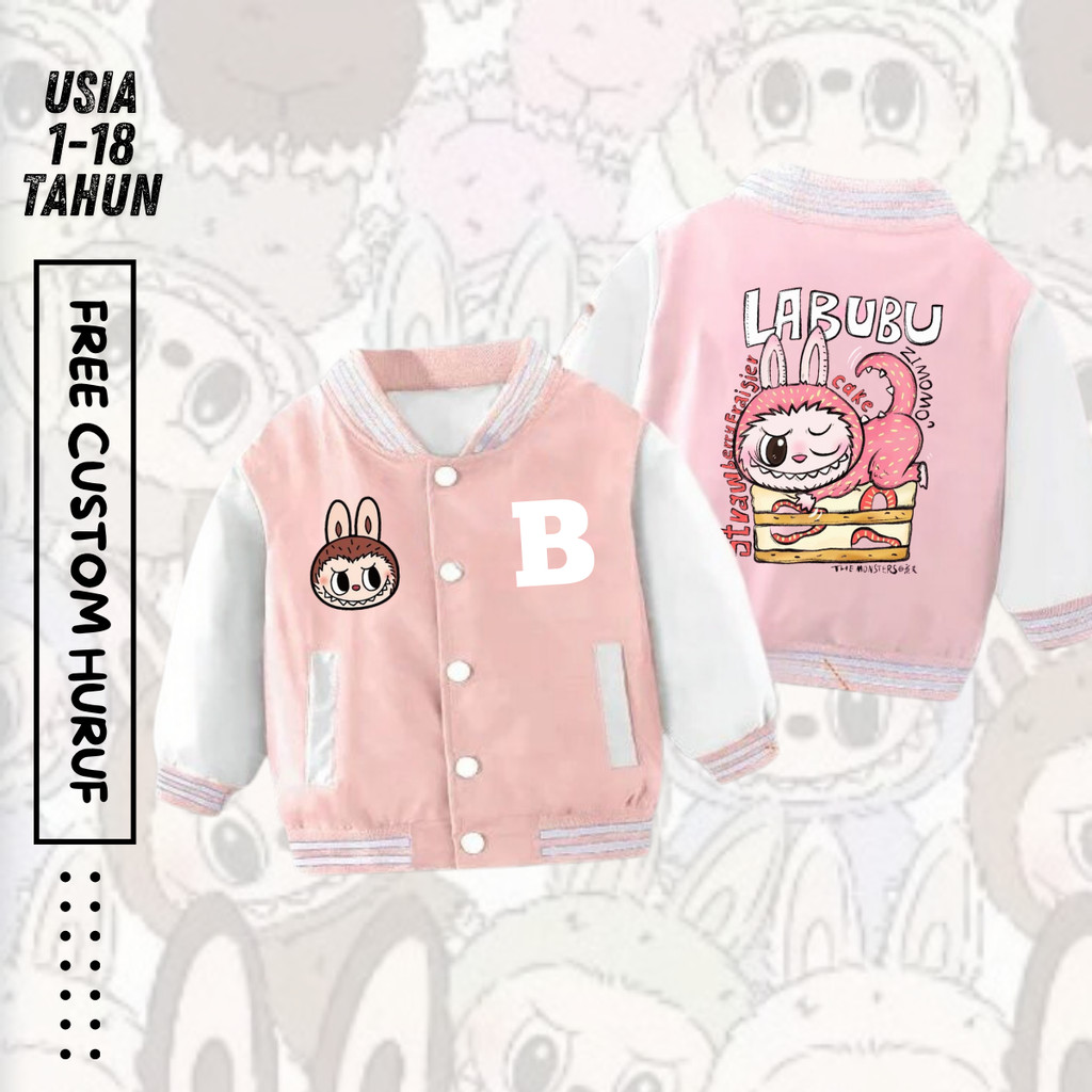 Jaket Bomber Baseball Korea Anak Perempuan Karakter Lucu / Jaket Varsity Anak Laki Laki Import Tebal