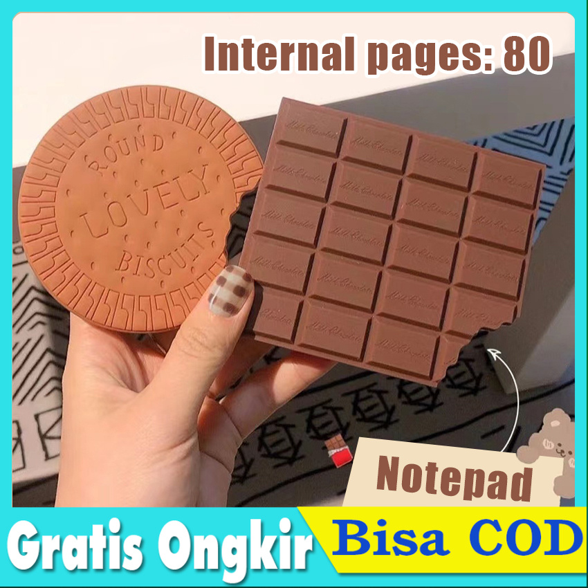 

NoteBook Buku Mini Note Coklat/ Buku catatan kartun/Biskuit Simulasi Lucu Buku Kecil Catatan Kartun Biscuit Dan Notes Ring Notebook mini