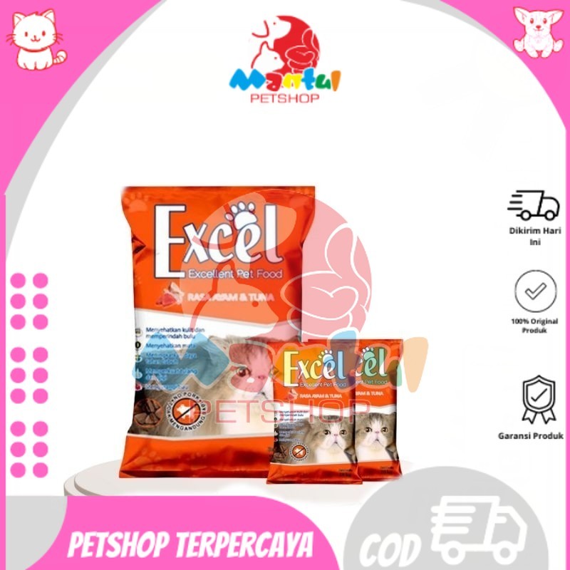 Makanan Kucing Excel Cat Chicken Tuna Adult 20Kg (Orange)