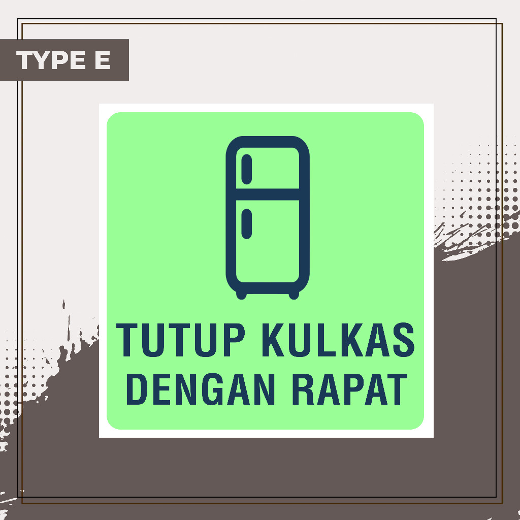 

Stiker Tutup Kulkas / Stiker Hemat Energi / Stiker Hemat Listrik multi Sticker