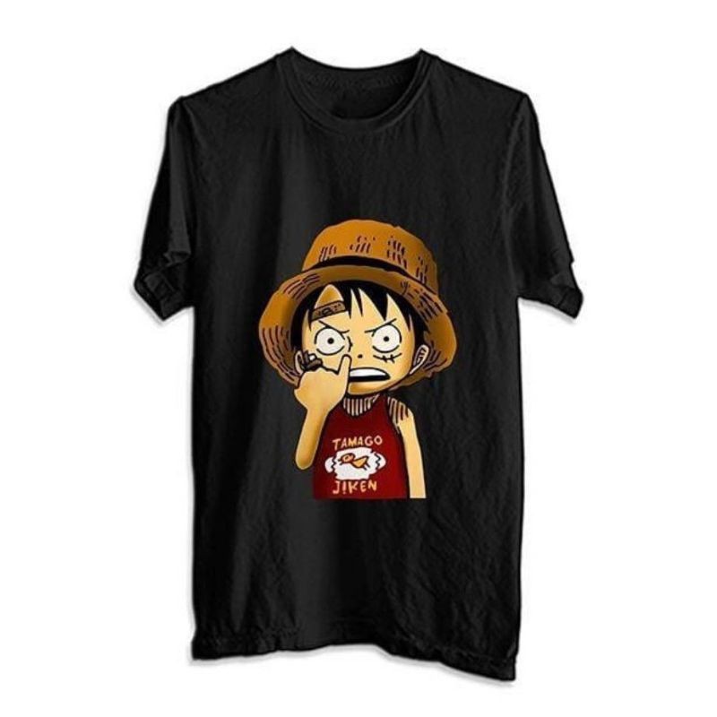 KAOS COTTON 30S LUFFY GUPIL // Lufi onepeace //monkey d luffy ngupil lufi upil-distroholic
