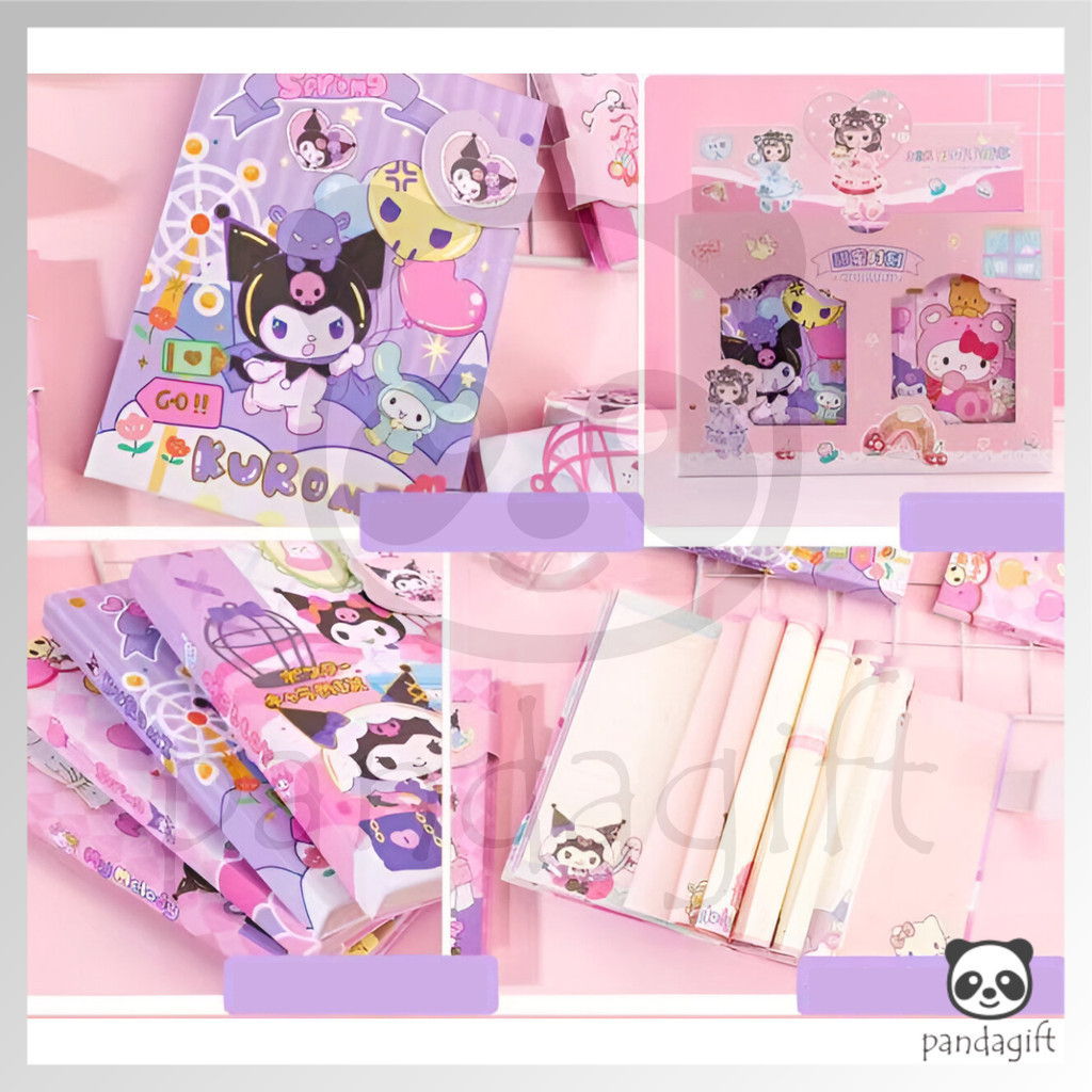 

Notebook Diary Magnetic Kertas Berwarnao Kuromi Melody Ukuran Magnet Hardcover 13x18.6CM - GG0371