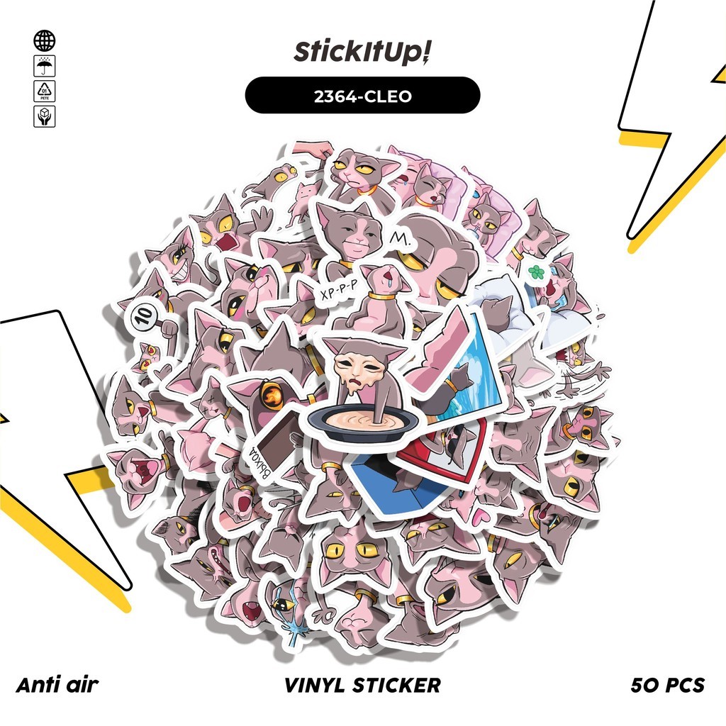 

COD✨ 50 Pcs Stiker FUNNY CLEO CAT STICKER PACK 01 Lucu Anti Air Untuk Dekorasi Notebook Sepeda Skateboard Handphone DIY