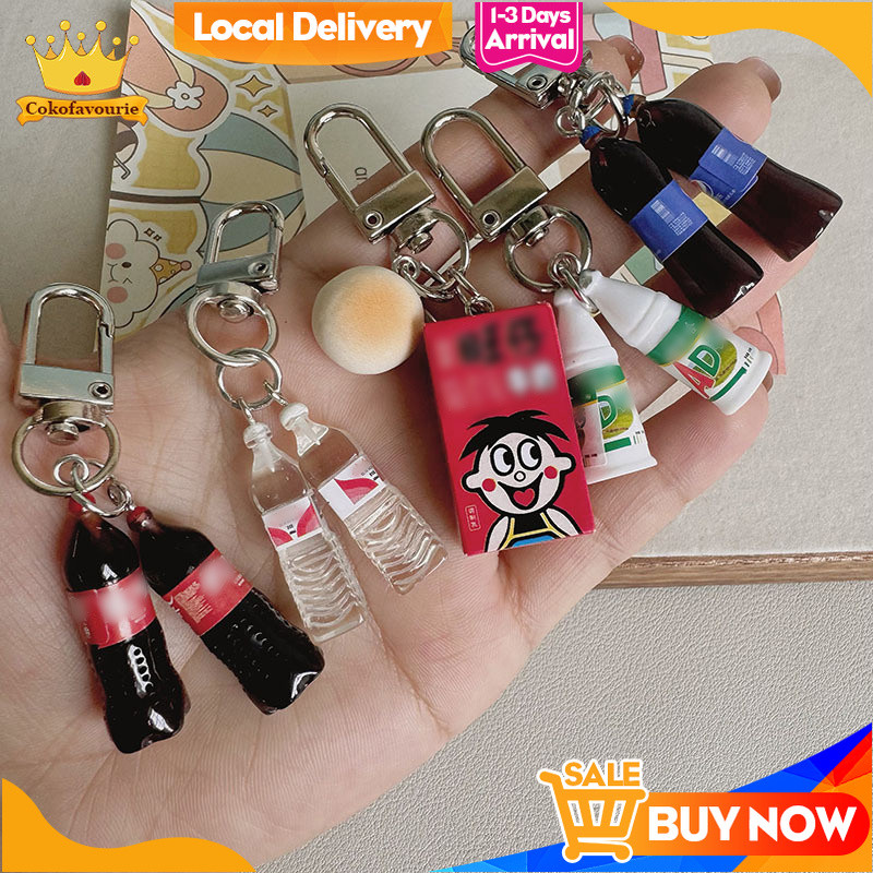 ✨COD Gantungan Kunci Lucu Unik Motor Mobil Tas Simulasi Makanan Ringan Minuman Keychain Liontin -COK