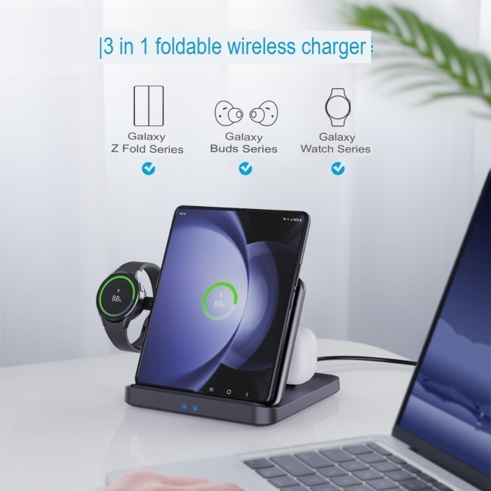 Wireless Charger 3 in 1 Samsung Galaxy Z Fold 6 Flip Buds Watch 6