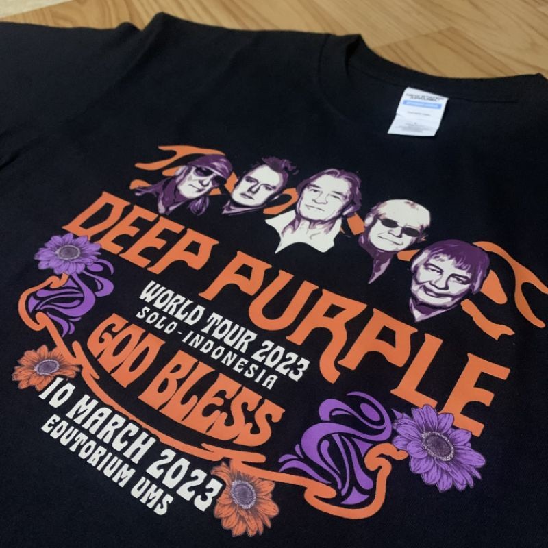 KAOS BAND DEEP PURPLE LIVE IN SOLO INDONESIA 2023  | U bahan cotton combad24s tebal lembut nyaman pr