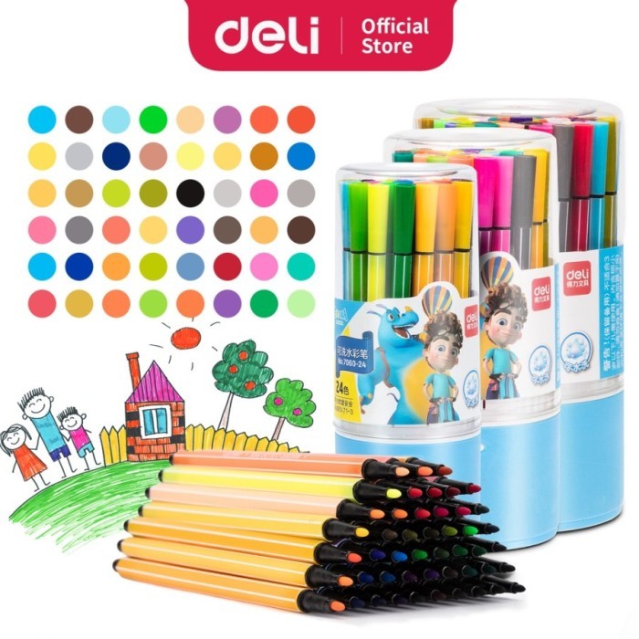 

Deli | Felt Pen (Spidol Warna) Explora | 48 warna | 7060-48