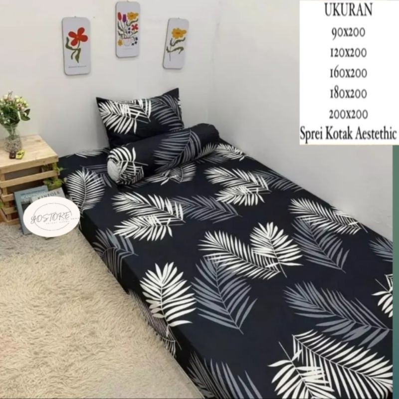 [HYN03] PROMO 10.10 SPREI MOTIF BLACK PALM / SPREI MOTIF KEMBANG / SPREI MOTIF DAUN PALM / SPREI DAU