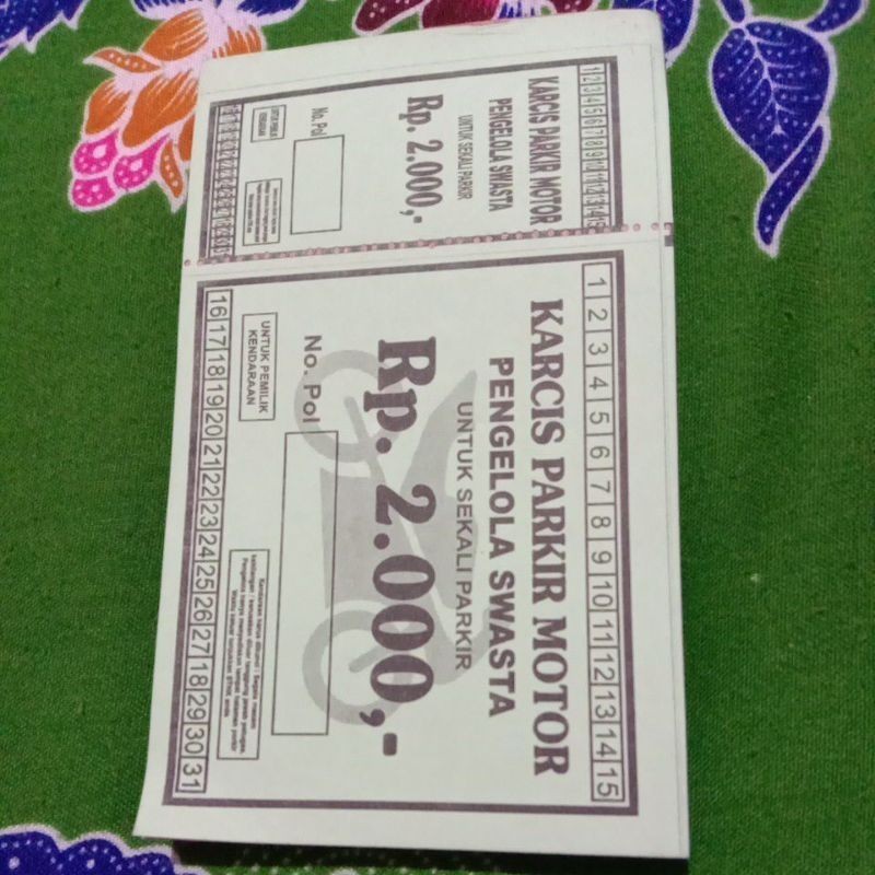 

Bisa COD Karcis Parkir Motor 2k, 3k,10k