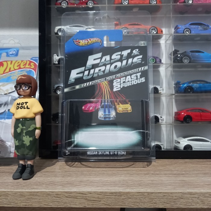 HOTWHEELS BIB ZAMAC Nissan GTR R34 Official Movie Merchandise FNF HW CUSTOM BLISTER CARDED