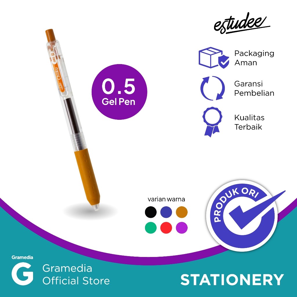 

Gramedia Surabaya - Estudee Chiiku Gelpen 0.5 Brown Egp-26