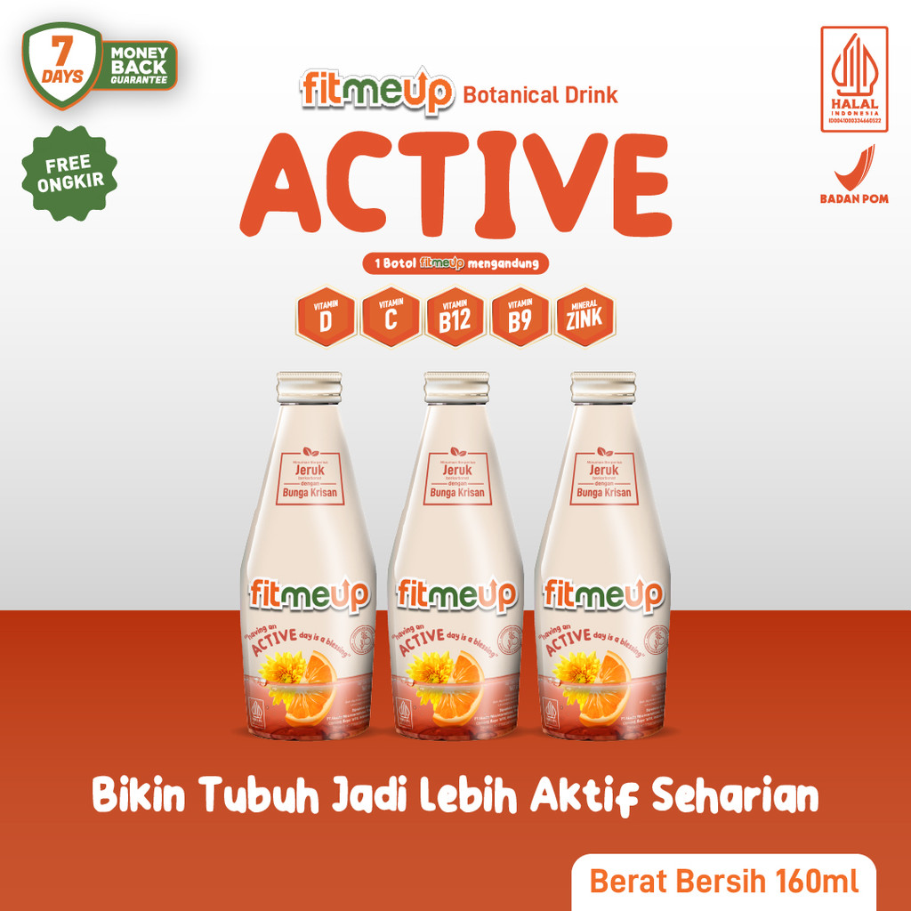 

[PAKET TAMBAH ENERGI] 3 Botol Fitmeup Varian Active - Tingkatkan Stamina - Atasi Kelelahan