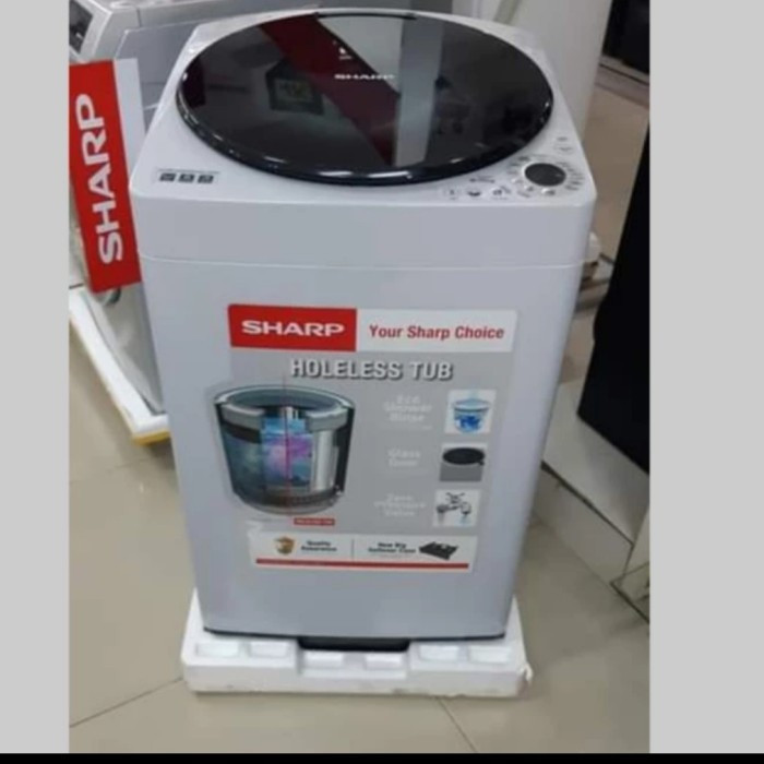 Mesin Cuci Sharp ES-M909T-GG 9 Kg Top Loading Putih New Megamouth Series 1.3