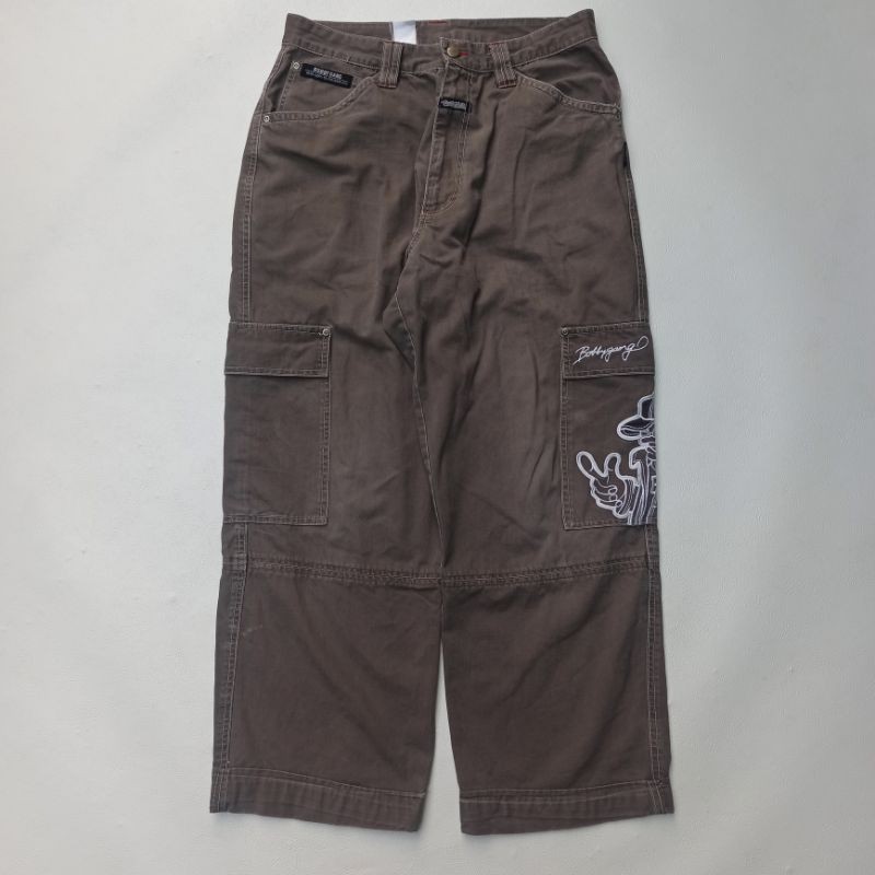 VINTAGE BAGGY PANTS BOBBY GANG CARGO COKELAT NOT JNCO DOGTOWN EVISU FUBU