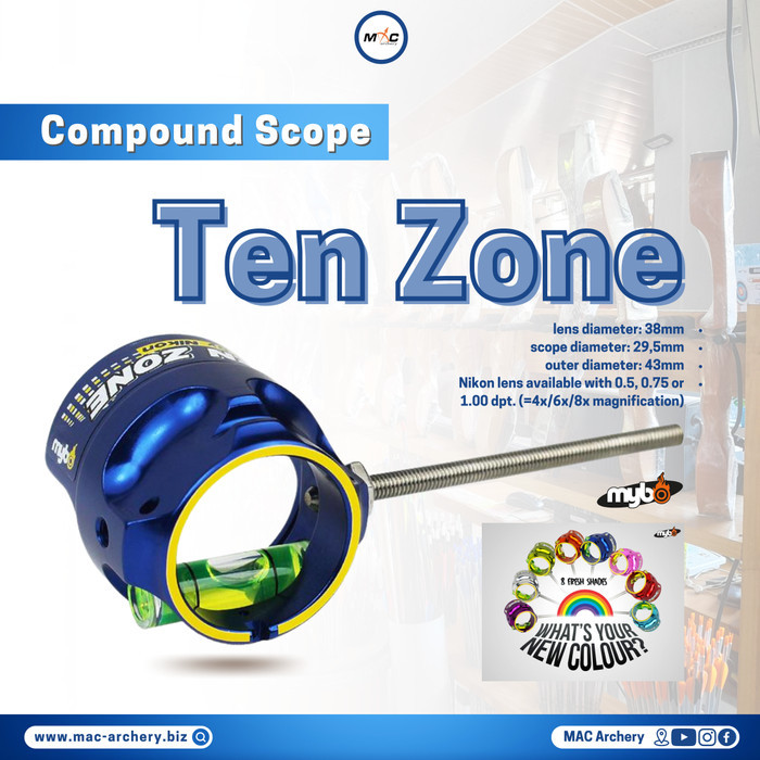✨WY.SY✨ -TERBARU Mybo Scope Ten Zone With Lens Nikon - Green Fiber Optic busur panahan - 1.00