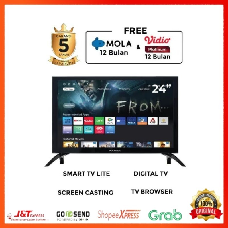 Tv Android 24 inch Smart tv Polytron CV1869