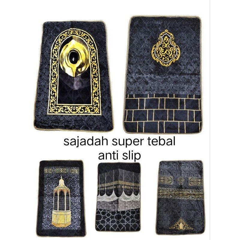 ACEH.DYA Sajadah Tebal Super Empuk Sajadah Kiswah Ka'bah Sajadah Turki Sajadah Turkey Besar