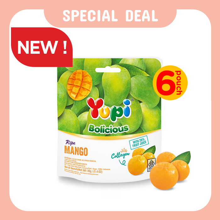 

Six Pack Yupi Bolicious Mango 40 Gr