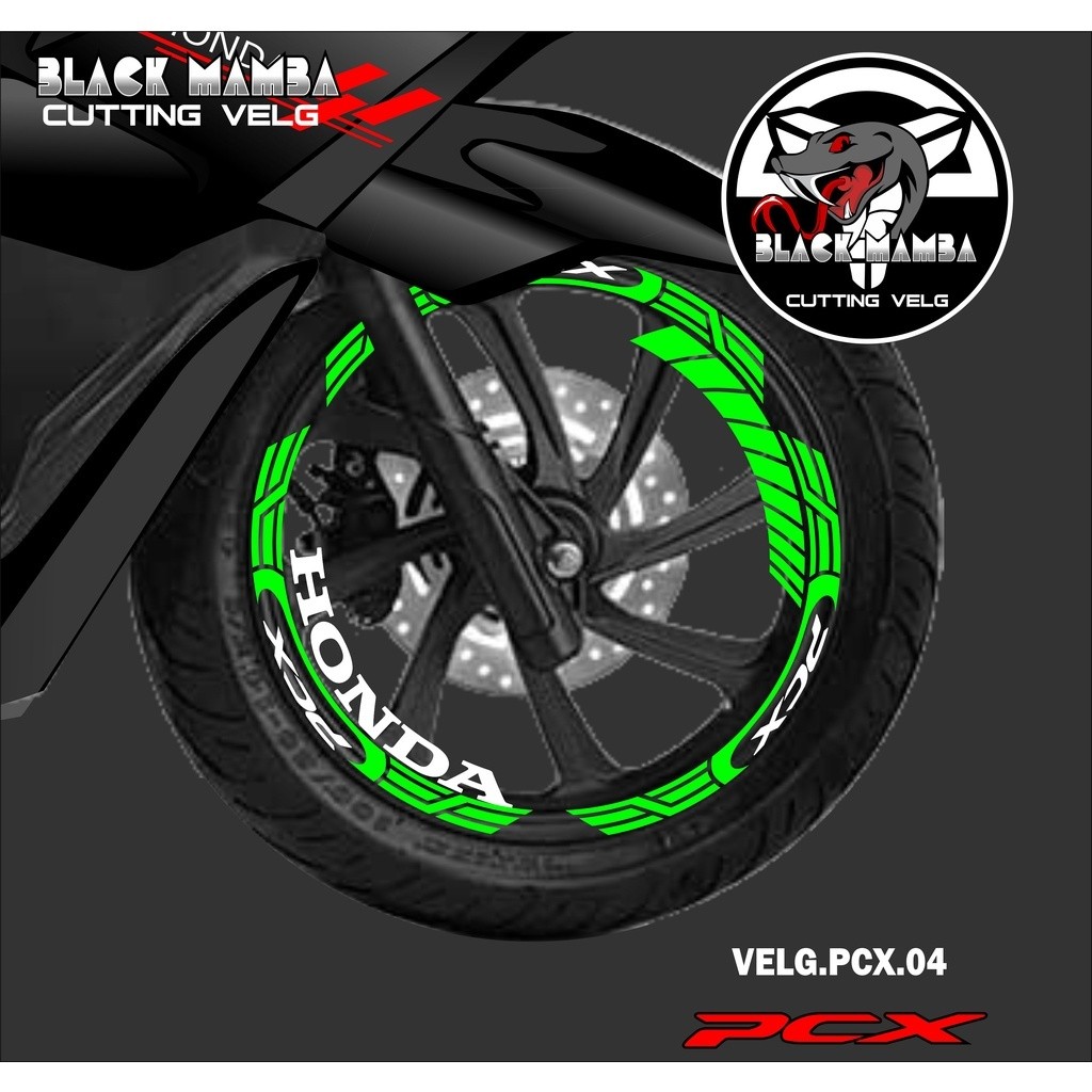 CUTTING STICKER VELG HONDA PCX- STIKER LIS LIST VARIASI BAN/VELG HONDA  PCX