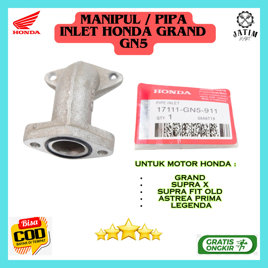 Manipul Pipa Inlet Honda Grand GN5 / Manipol Motor Honda Supra  Ori primium - 17111-GN5-911