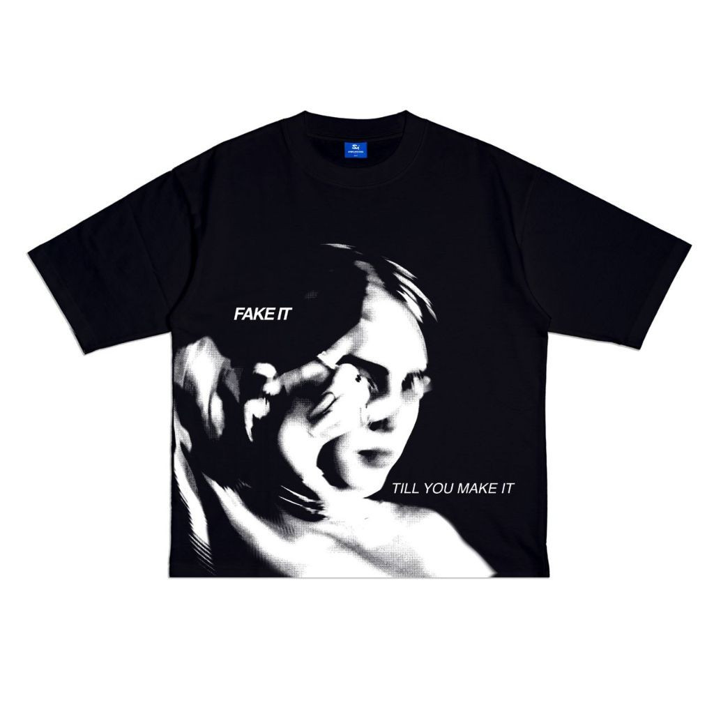 【COD】 [Vogue Circle] Kaos Oversize Tshirt Distro SimpliMoods Billie Eilish Black Pria Dan Wanita Cot