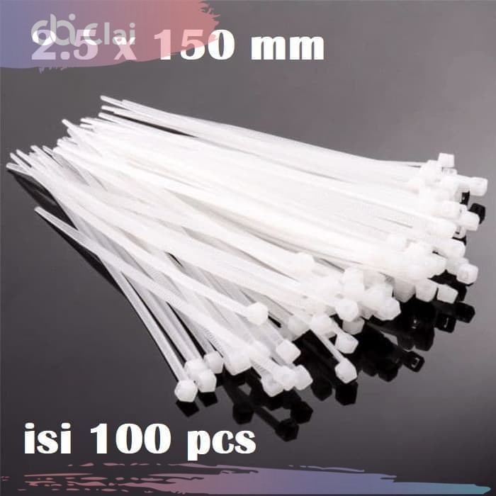 

CLAI Kabel ties Cable ties Kabel tis Cable tie Perapih 2.5x150mm isi 100Pcs