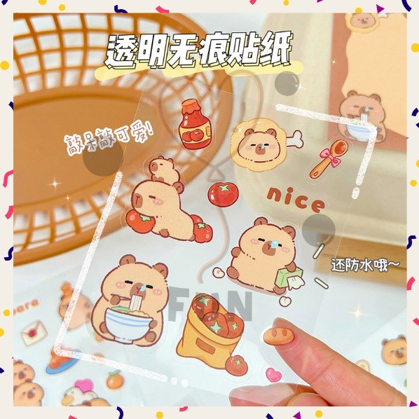 

FF COD Stiker Kartun Lucu Kapibara Dekorasi /Stiker Perekat Tahan Air/Stiker Kreatif A-SK007