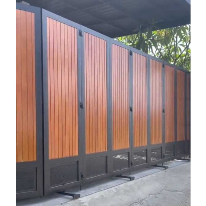 pagar rumah lipat bahan kayu dengan kerapatan sempurna