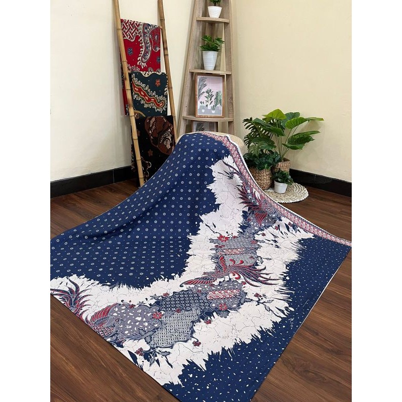 kain batik katun premium motif merak abstrak