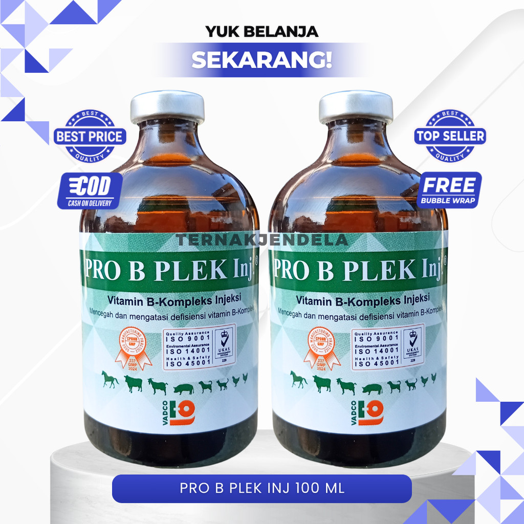 PRO B PLEK INJ 100 ML - Vitamin B kompleks Hewan Sapi Kambing Domba
