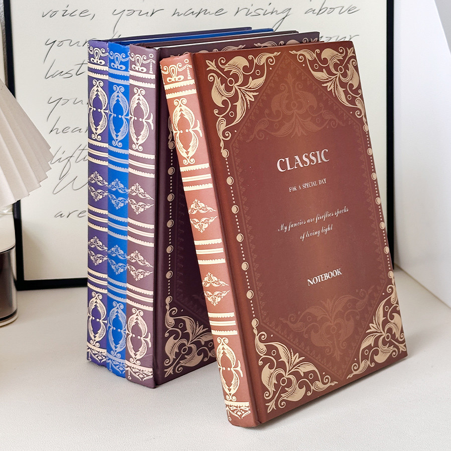 

1pc A5 100Gsm European retro magic notebook, 100 sheets of 200 pages, classic thick notepad, student diary, suitable for school