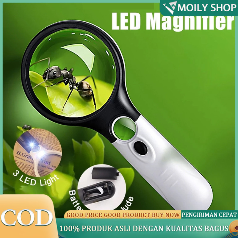 

Kaca Pembesar LED 2in1 Pembesar 3 LED Membaca Magnifying Glass Dengan Lampu/2in1 Magnifier Gelas Kaca Pembesar Dengan Lampu 3 LED Loop Magnifying Untuk Membaca dan Perhiasan