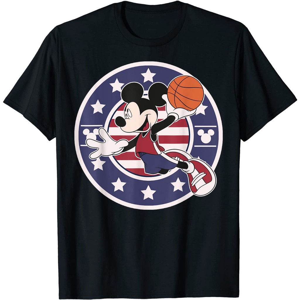 Baju Kaos Dewasa Disney Mickey And Friends Mickey Basketball Usa