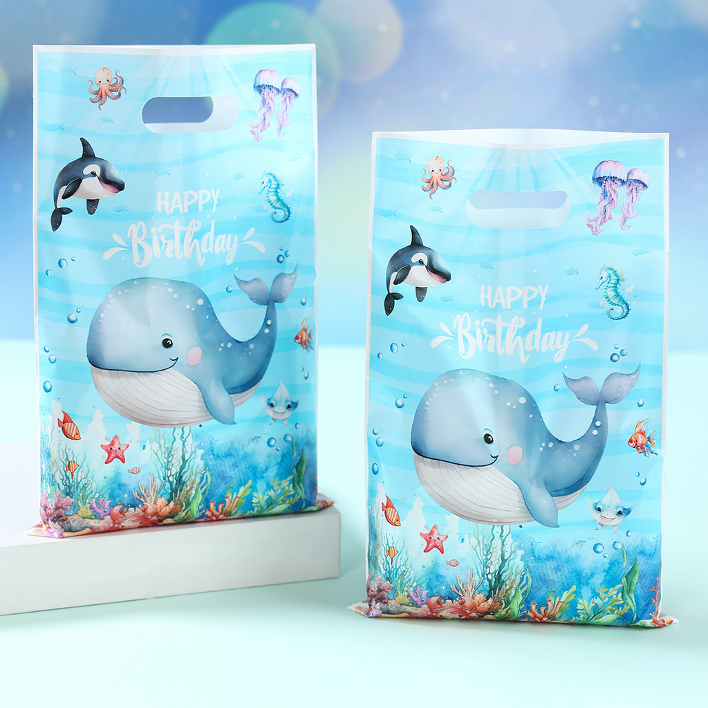 

10/25/50pcs Underwater Animal Plastic Gift Packing Bag Under the Sea Birthday Party Decoration Kids Baby Shower Party Candy Bags