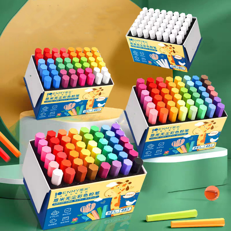 

ENMY Blackboard Chalk Color Set Kapur Papan Tulis Box Besar Cocok untuk Mengajar dan Melukis Kreatif