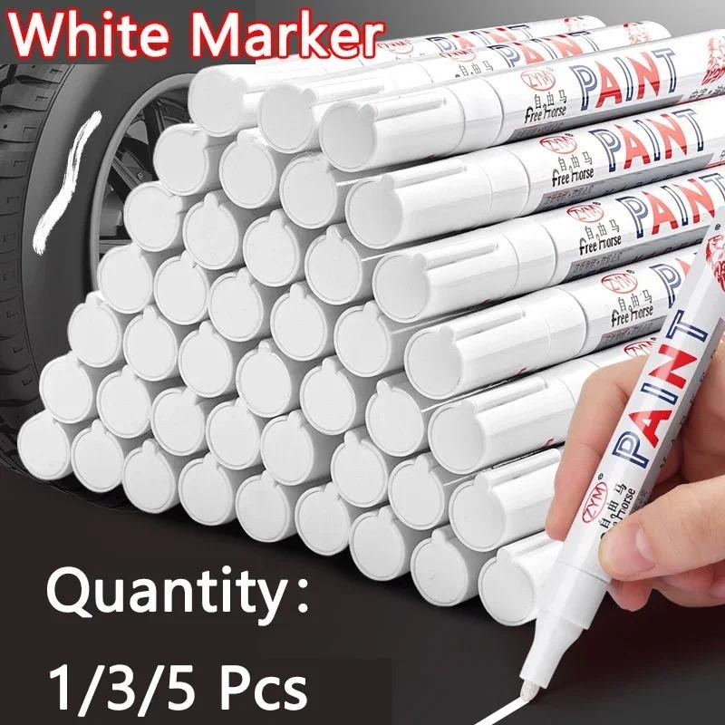 

White Marker Pens set 2.0mm Oily Waterproof White Gel Pen DIY Graffiti Sket ing Marker Stationery Writing S ool Supplies brush