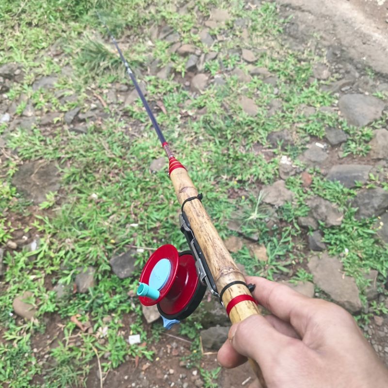 TERBARU Joran Bambu cendani set reel tokos 140cm tr54