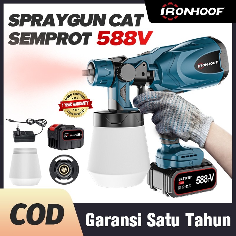 IRONHOOF 800ML Spraygun Cat Semprot Electric Spray Gun Baterai Alat Semprot Cat