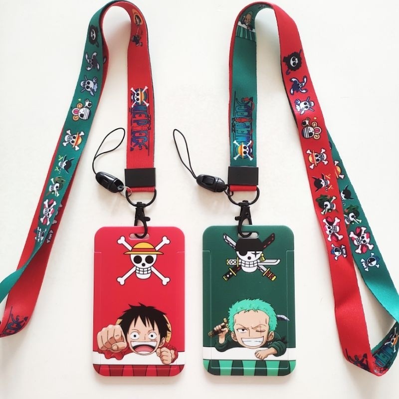 

COD ID Card Holder Name Tag Lanyard / Kalung Wadah Kartu Identitas Anime One Piece Luffy Zoro