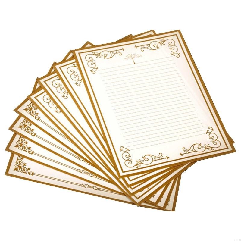 

12PB 8Pcs Vintage Letter Papers Printable for Invitation Greeting Letter Love Letters
