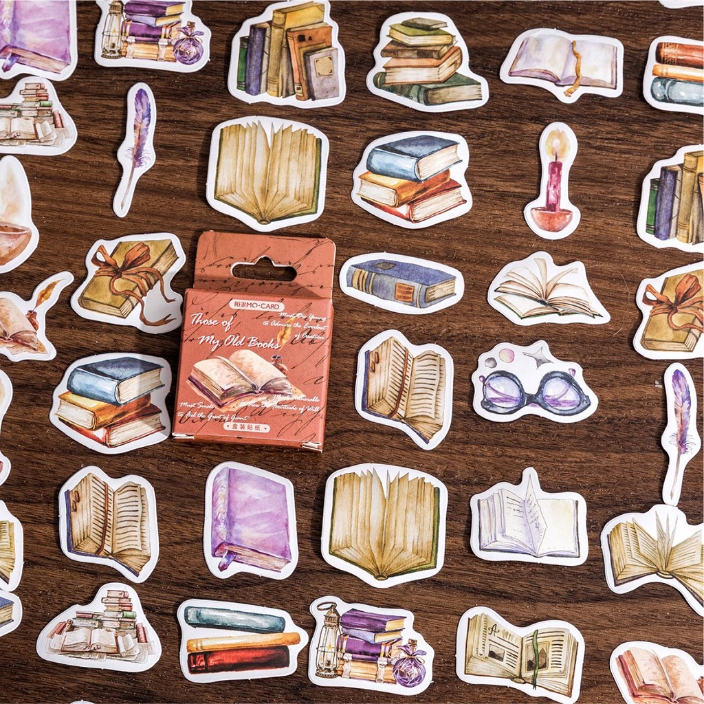 

46Pcs Private Book Collection Boxed Stickers Decorative Scrapbooking Retro Label Diary Stationery Album Phone Journal Planner