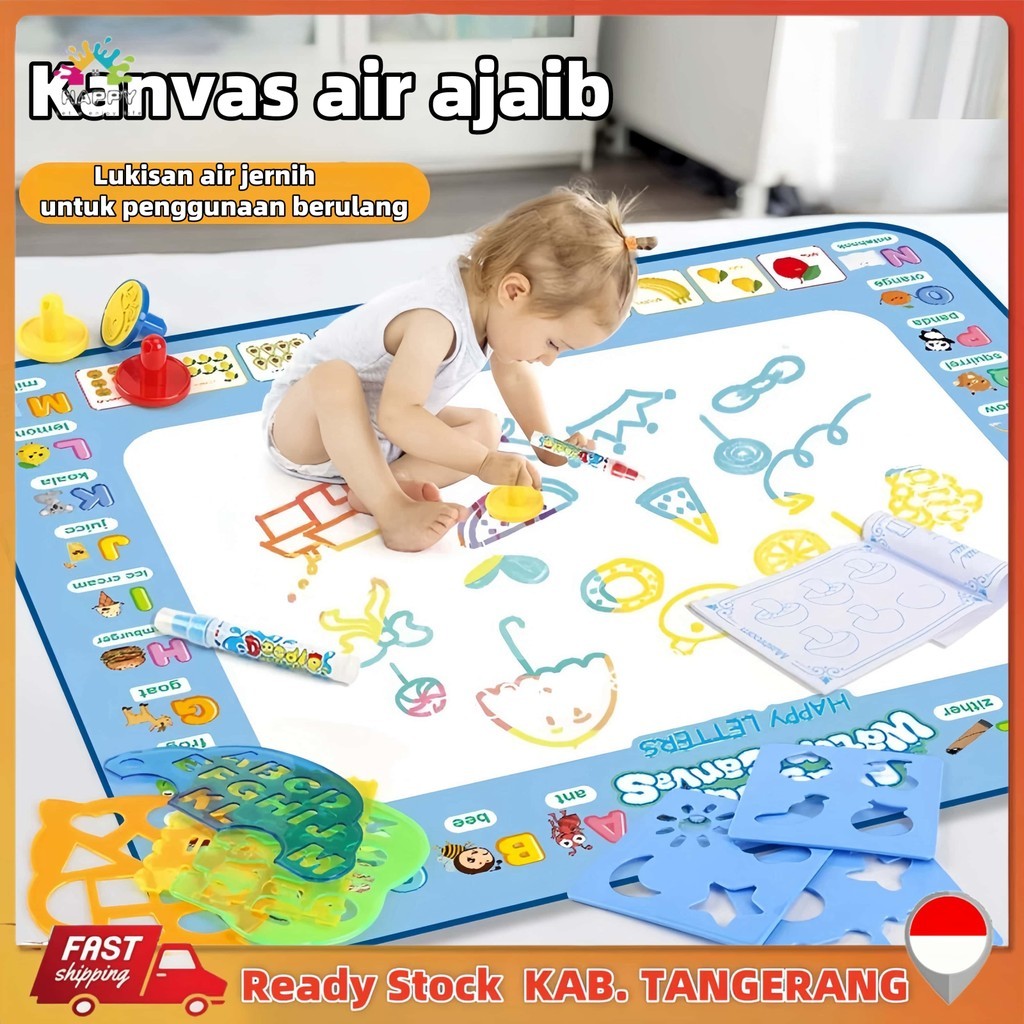 【Ready Stock】Set Lukisan Tikar Menggambar Air Ajaib Montessori Mainan Edukasi untuk Kit Aktivitas An