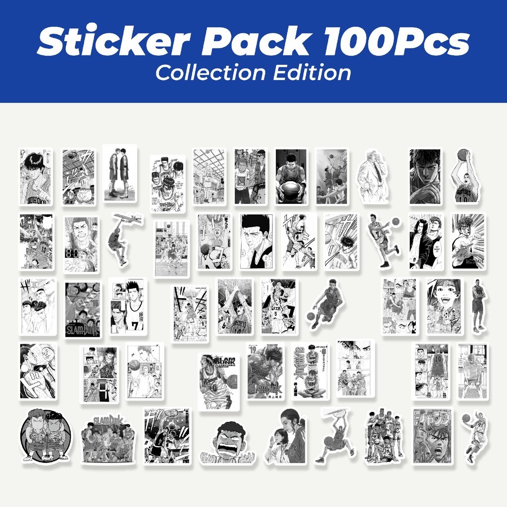

Hot Stiker Anime Slamdunk B&W Lucu Anti Air Stikers Berperekat Waterproof Sticker Decal Buat Motor Helm Buku Journal Koper Casing HP Laptop Botol Minum