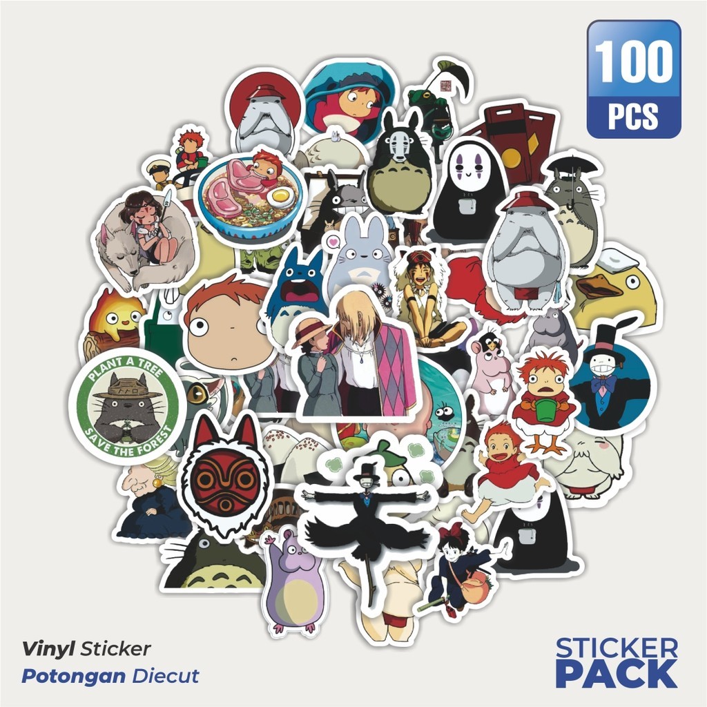 

Stiker Vinyl Stiker Miyazaki Hayao Ghibli Waterproof Aesthetic- Untuk Laptop, Motor, dan Helm - Paper Stationery Pack