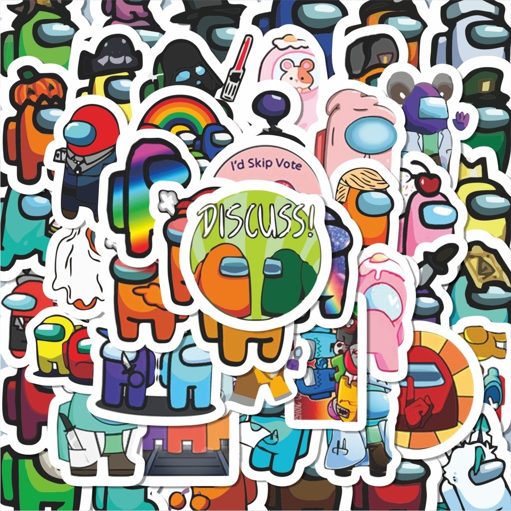 

100PCS Lucu Stiker Karakter Game Among Us Stiker Aesthetic Stiker Anti Air Stikers Berperekat Waterproof sticker decal buat Motor Helm Buku Journal Koper Casing HP Laptop Botol Minum Hadiah anak