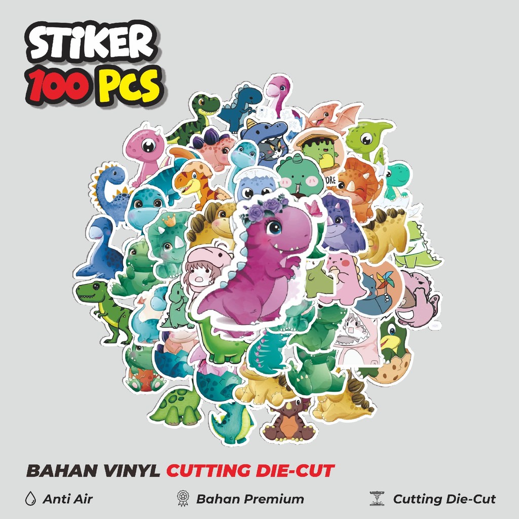 

Terbaru! 50 pcs Stiker Baby Dinosaur 2 [Bayi Dinosurus] Dekorasi Lucu Kreatif untuk Notebook, Skateboard, HP