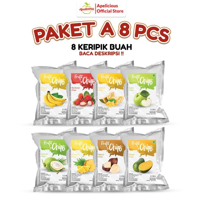 

APELICIOUS BARU Paket HEMAT 8pcs KERIPIK (Buah, Sayur, KRUPUK Buah) - Kripik, Snack, Food, Makanan - PAKET 8 A PROMO !