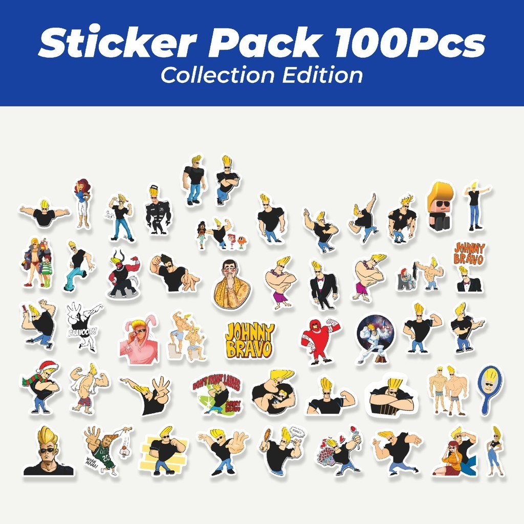 

Hot Sticker Kartun Johnny Bravo Sticker Lucu Anti Air Stikers Berperekat Waterproof Sticker Decal Buat Motor Helm Buku Journal Koper Casing HP Laptop Botol Minum
