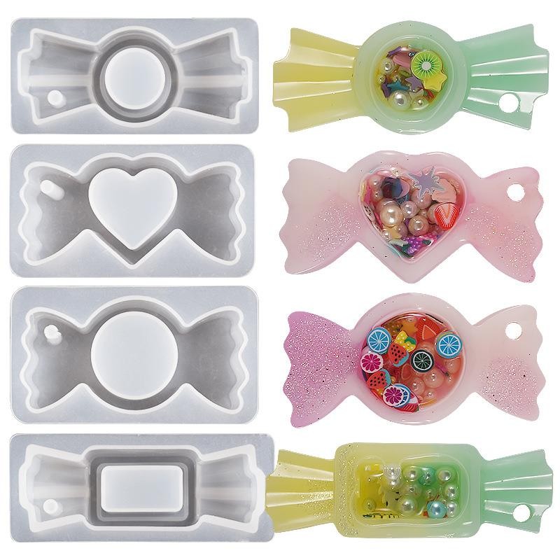 

DIY Epoxy Silicone Quicksand Mold Candy Shaped Keychain Bag Hanging Pendant Silicone Mold For Jewelry Resin Casting Mold